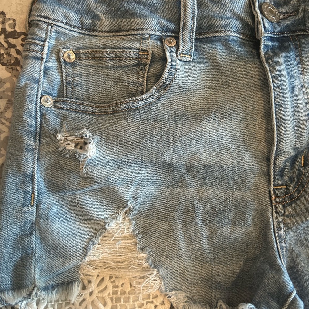 American Eagle Blue Denim Shorts - Picture 2 of 10